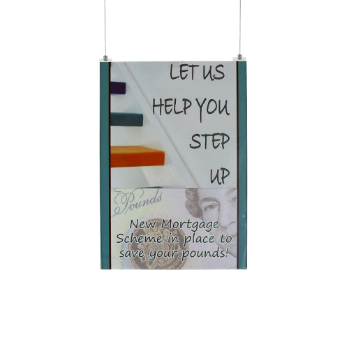 Top-hung ceiling suspended hanging poster holder 